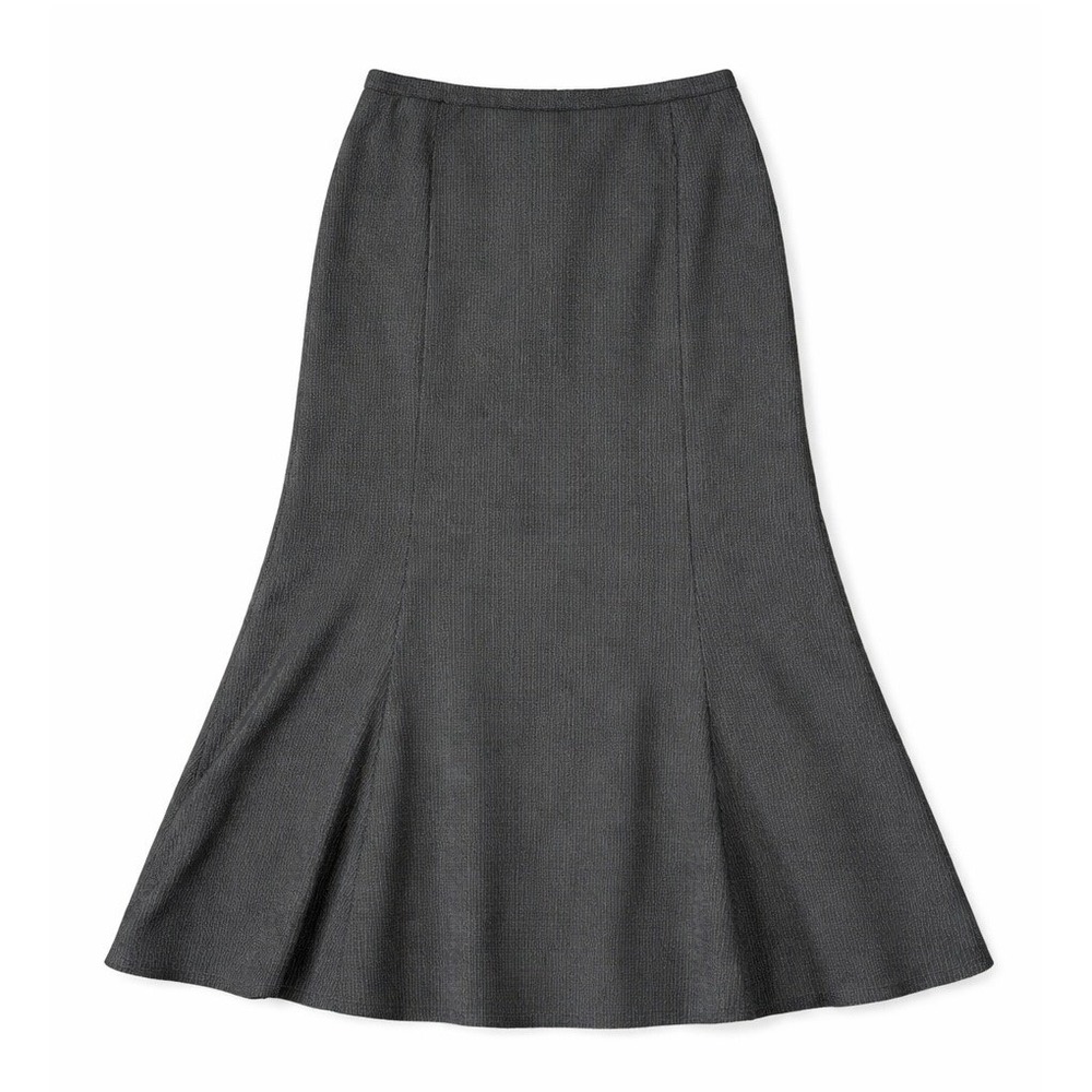 Vintage Gray Wool Midi Skirt 6 Flare Classic‎ Preppy Old Money Minimalist Office